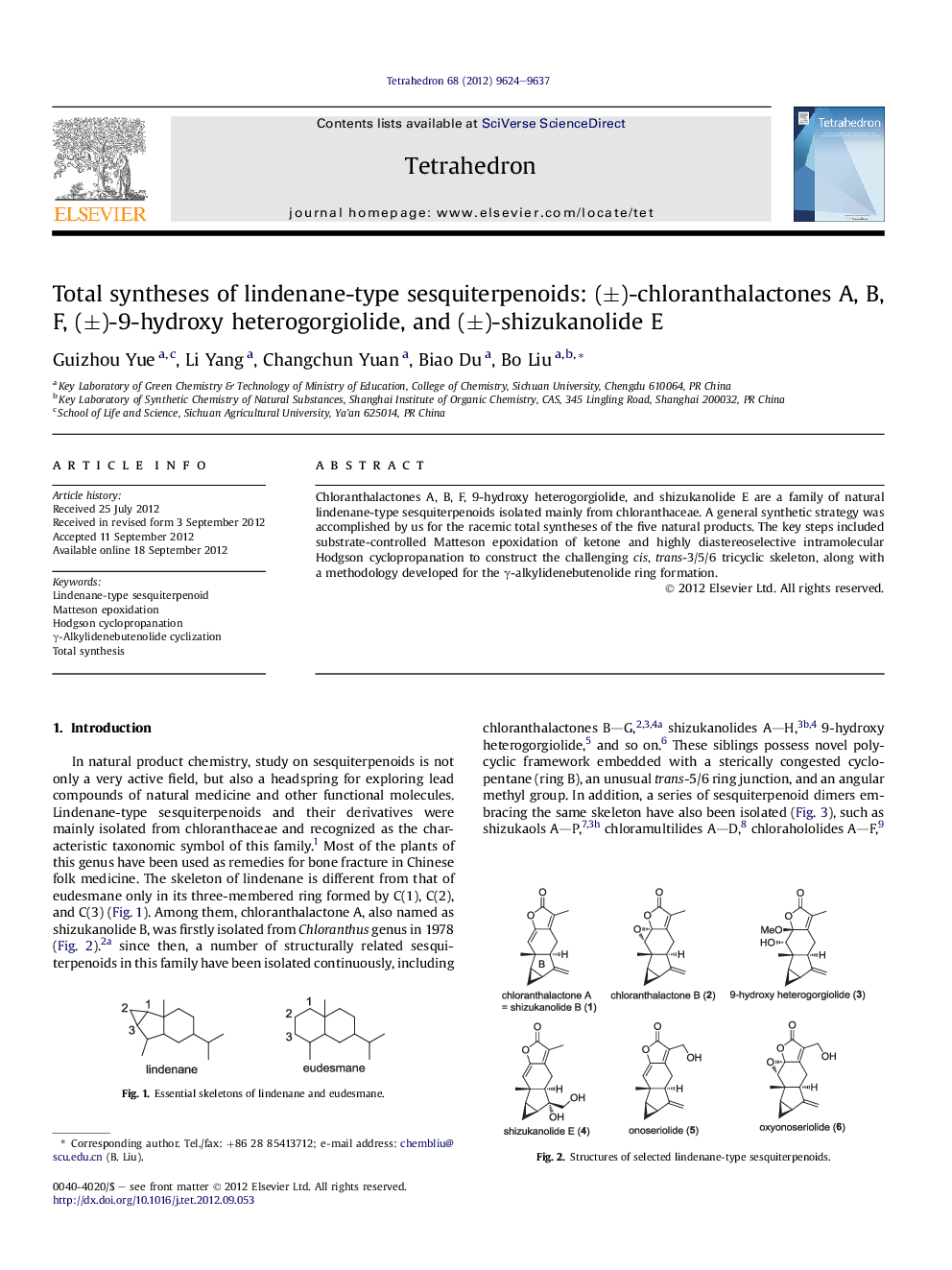 Total syntheses of lindenane-type sesquiterpenoids: (±)-chloranthalactones A, B, F, (±)-9-hydroxy heterogorgiolide, and (±)-shizukanolide E