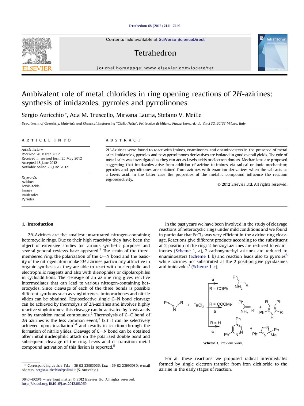 Ambivalent role of metal chlorides in ring opening reactions of 2H-azirines: synthesis of imidazoles, pyrroles and pyrrolinones