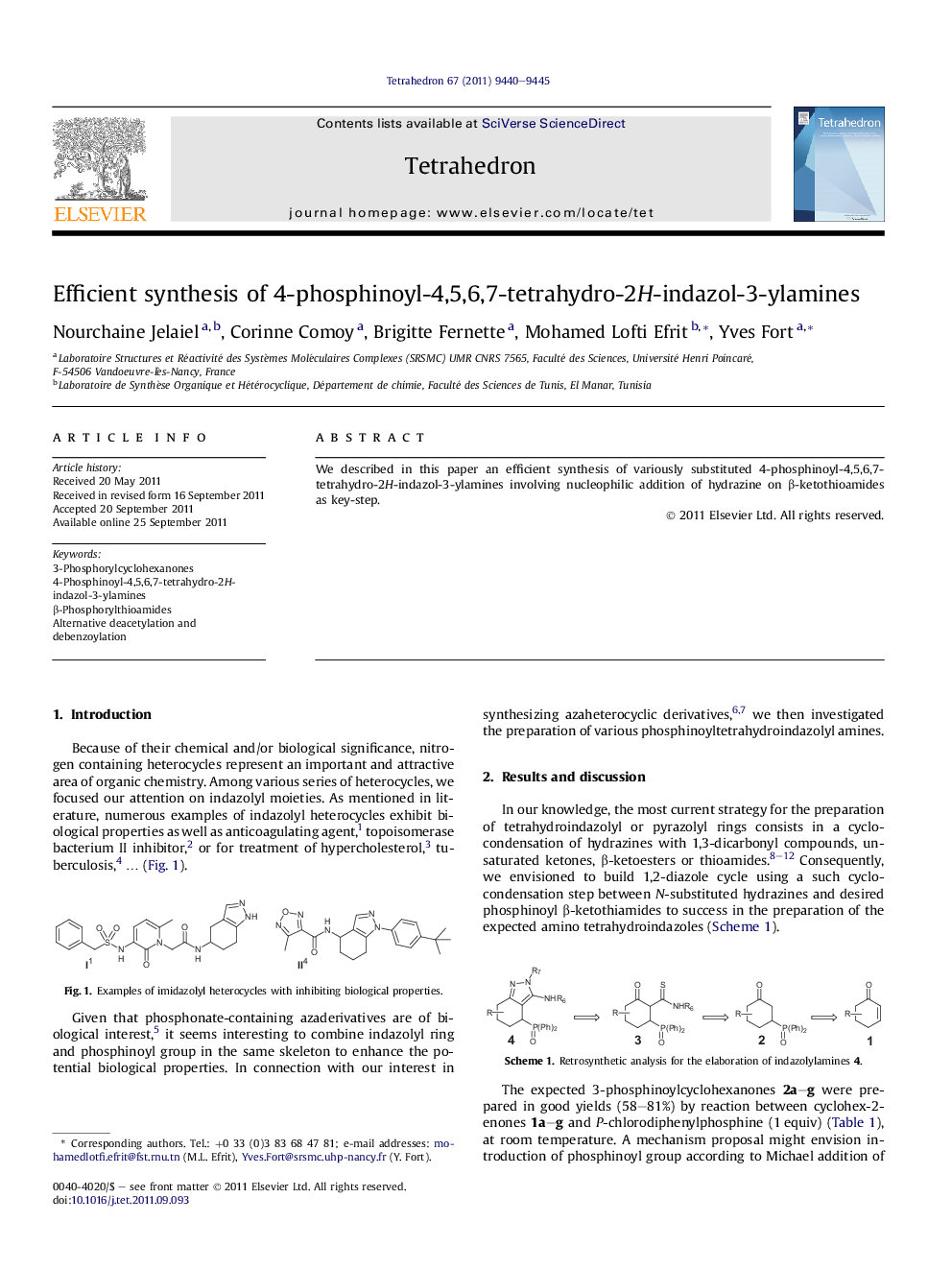 Efficient synthesis of 4-phosphinoyl-4,5,6,7-tetrahydro-2H-indazol-3-ylamines