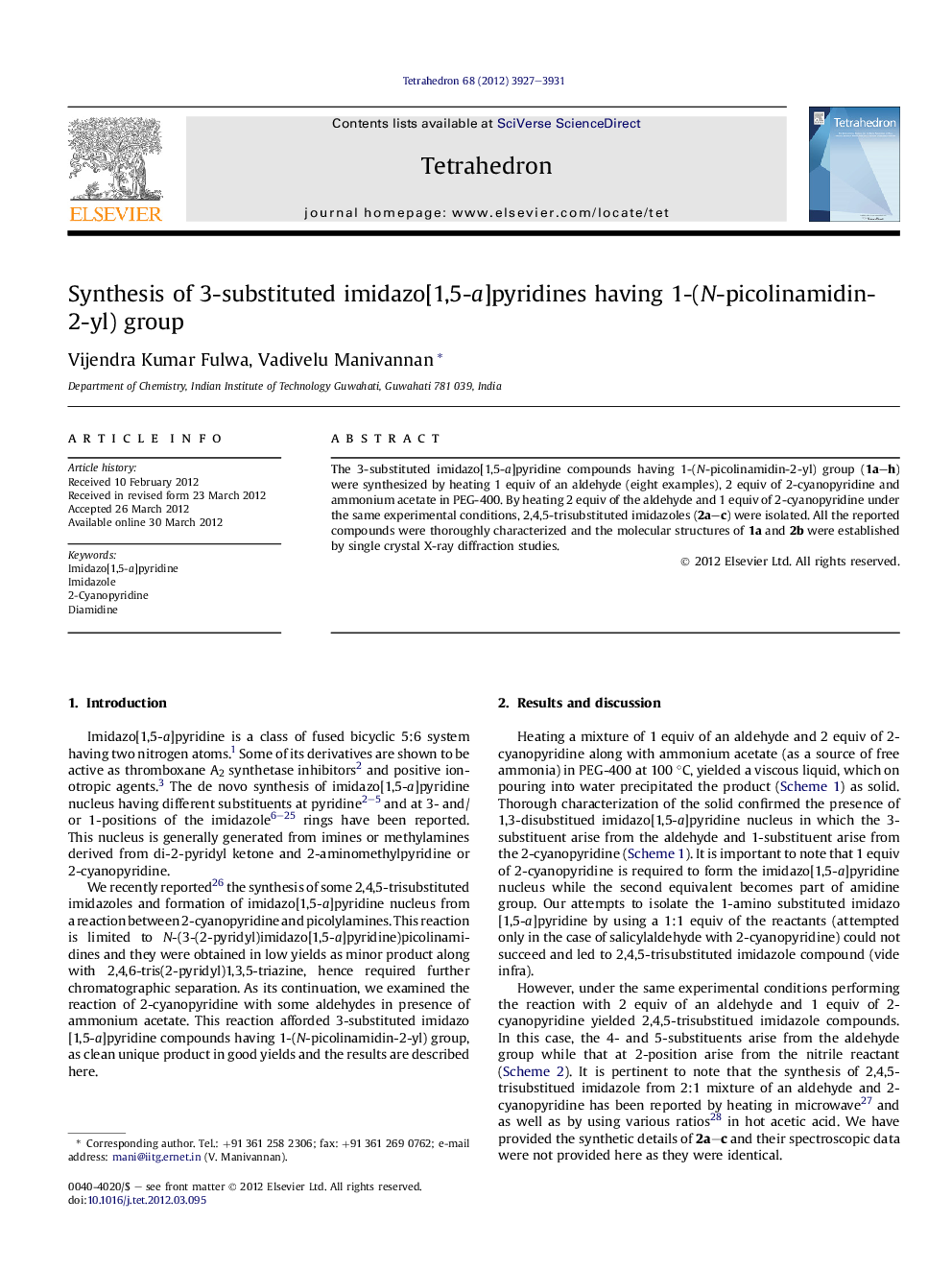 Synthesis of 3-substituted imidazo[1,5-a]pyridines having 1-(N-picolinamidin-2-yl) group