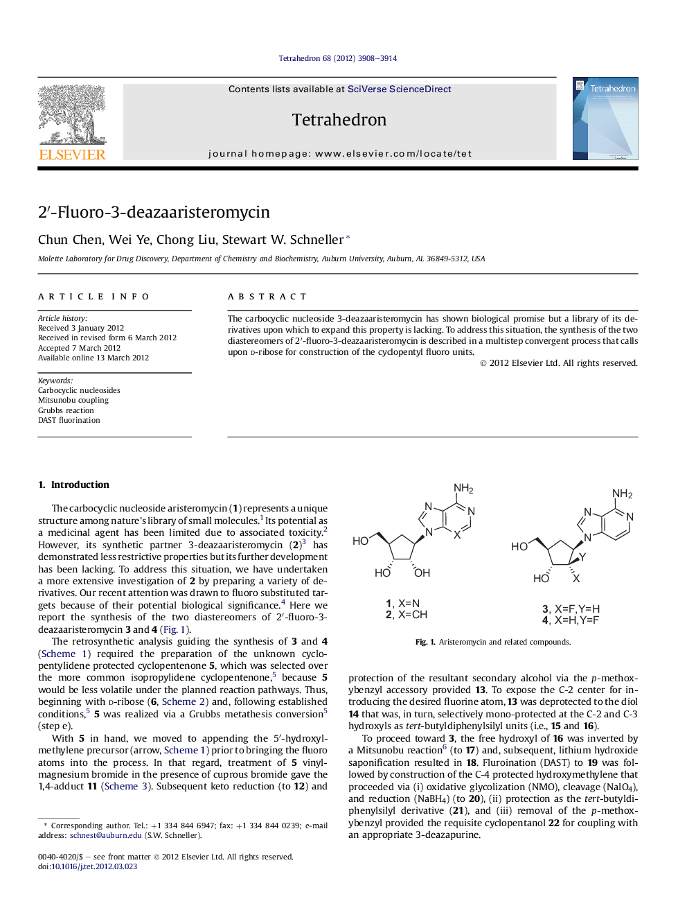 2â²-Fluoro-3-deazaaristeromycin