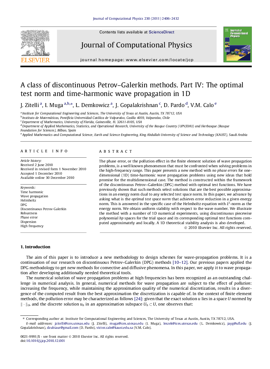 A class of discontinuous Petrov–Galerkin methods. Part IV: The optimal test norm and time-harmonic wave propagation in 1D