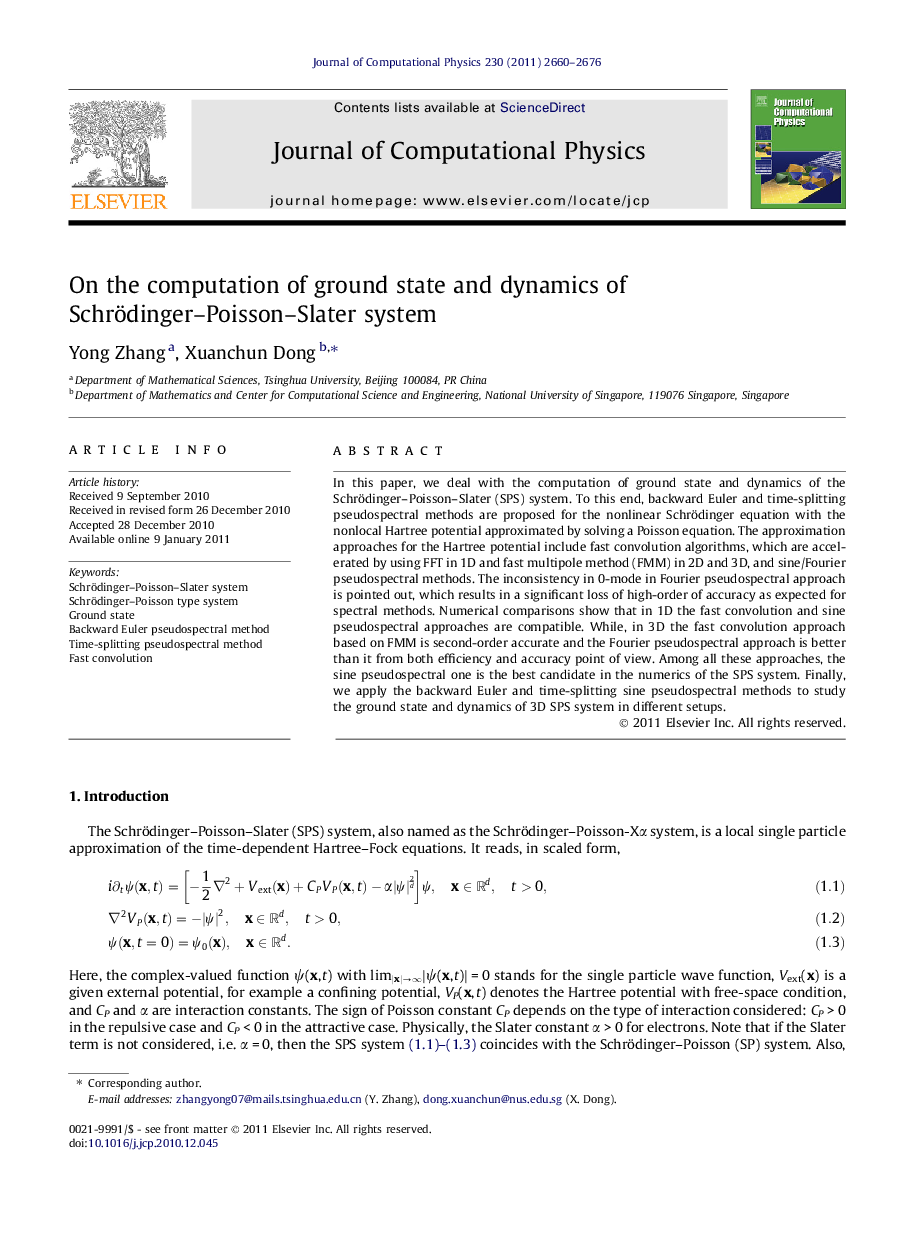 On the computation of ground state and dynamics of Schrödinger–Poisson–Slater system