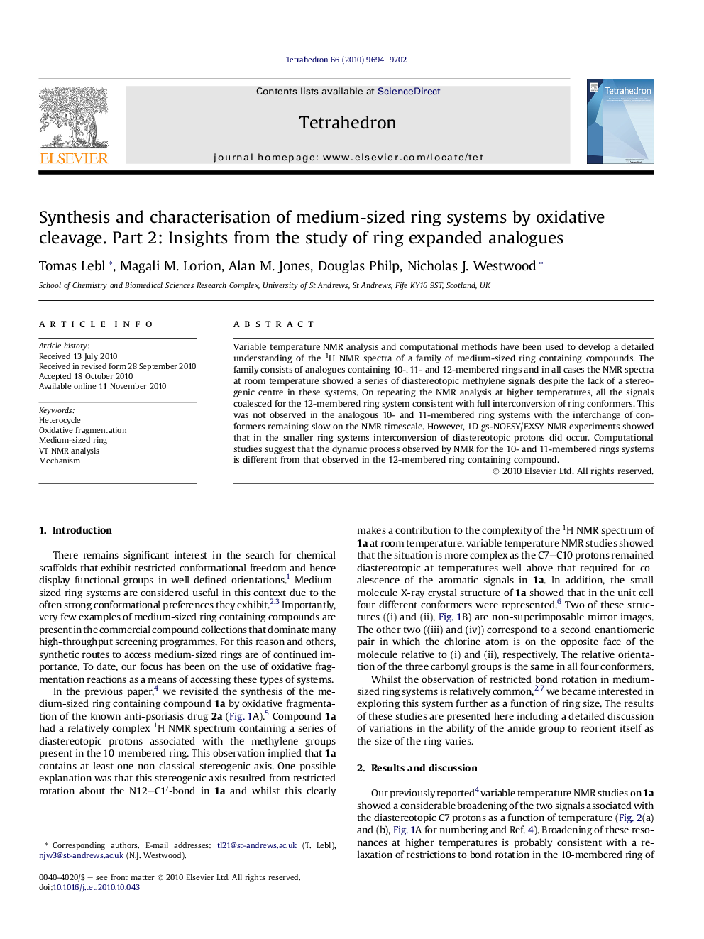 Synthesis and characterisation of medium-sized ring systems by oxidative cleavage. Part 2: Insights from the study of ring expanded analogues