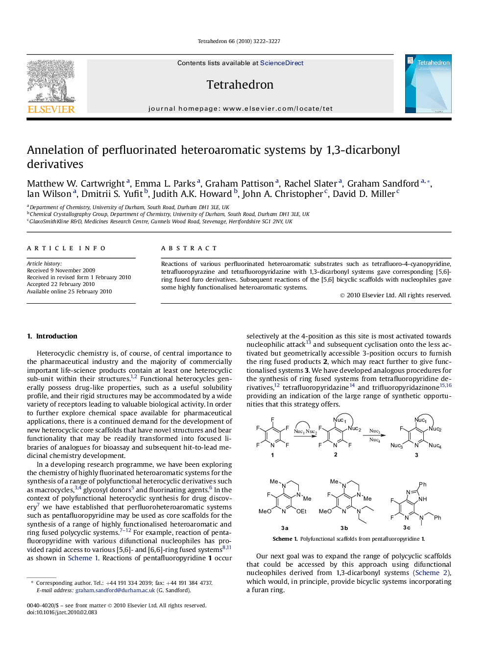 Annelation of perfluorinated heteroaromatic systems by 1,3-dicarbonyl derivatives