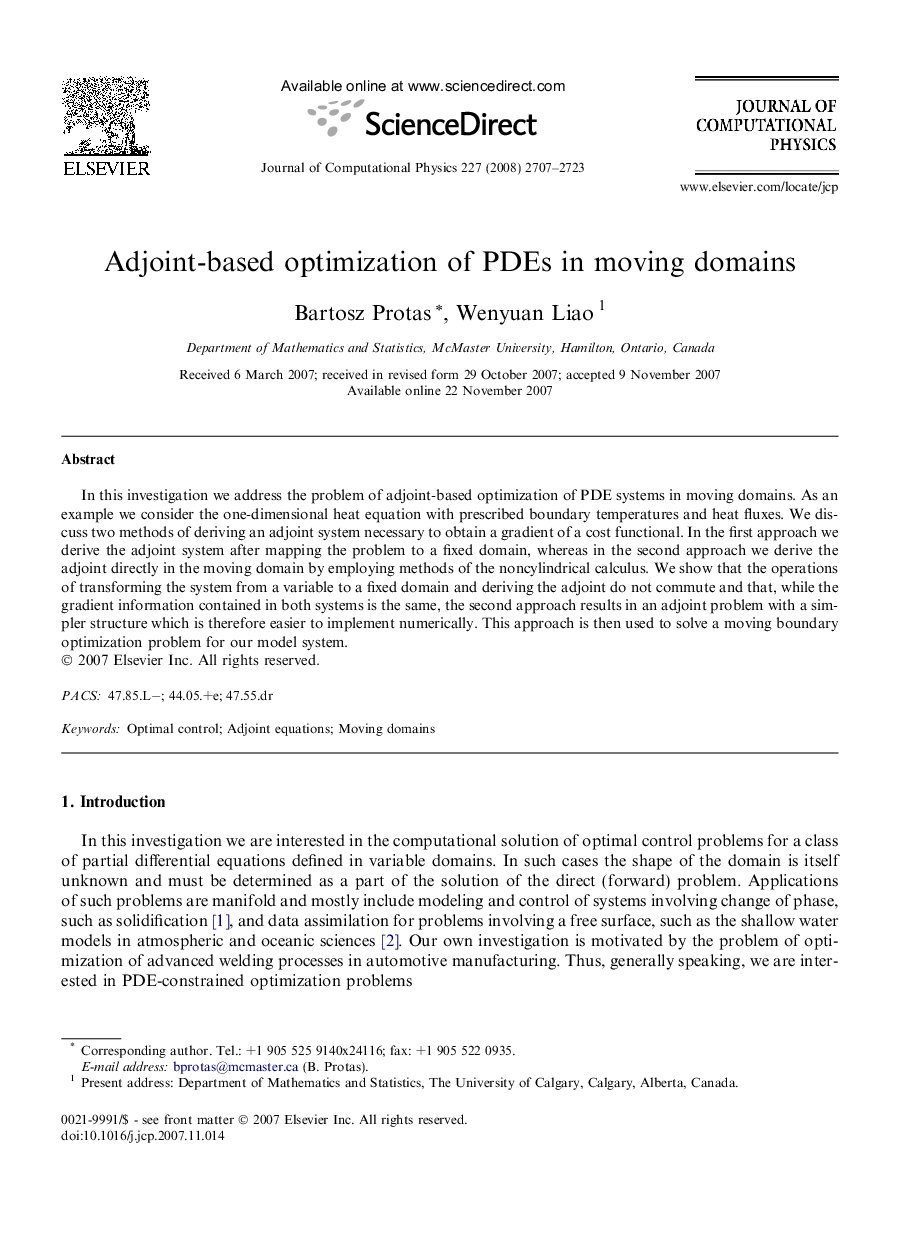 Adjoint-based optimization of PDEs in moving domains