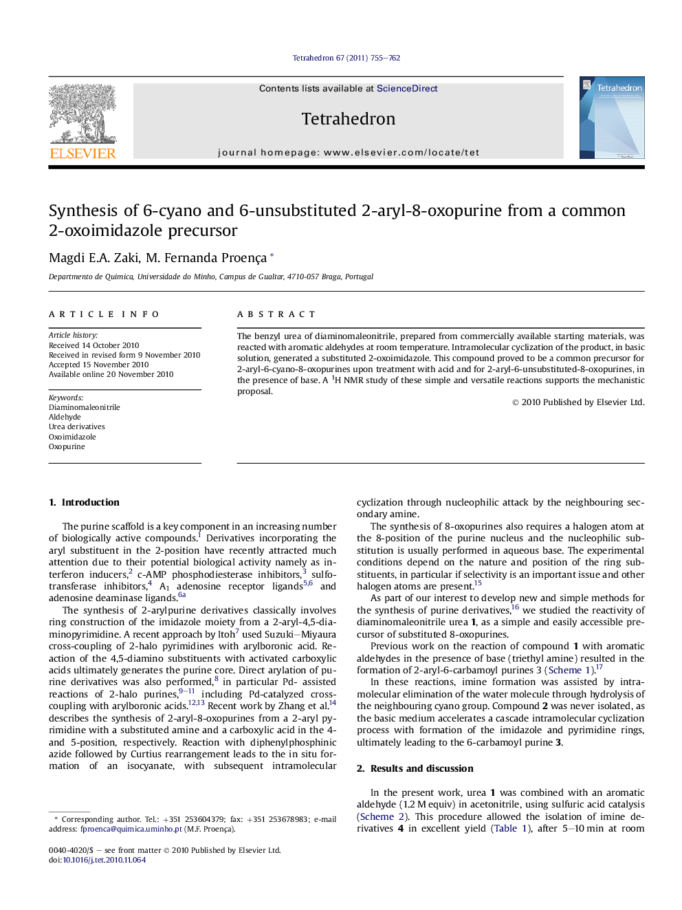 Synthesis of 6-cyano and 6-unsubstituted 2-aryl-8-oxopurine from a common 2-oxoimidazole precursor