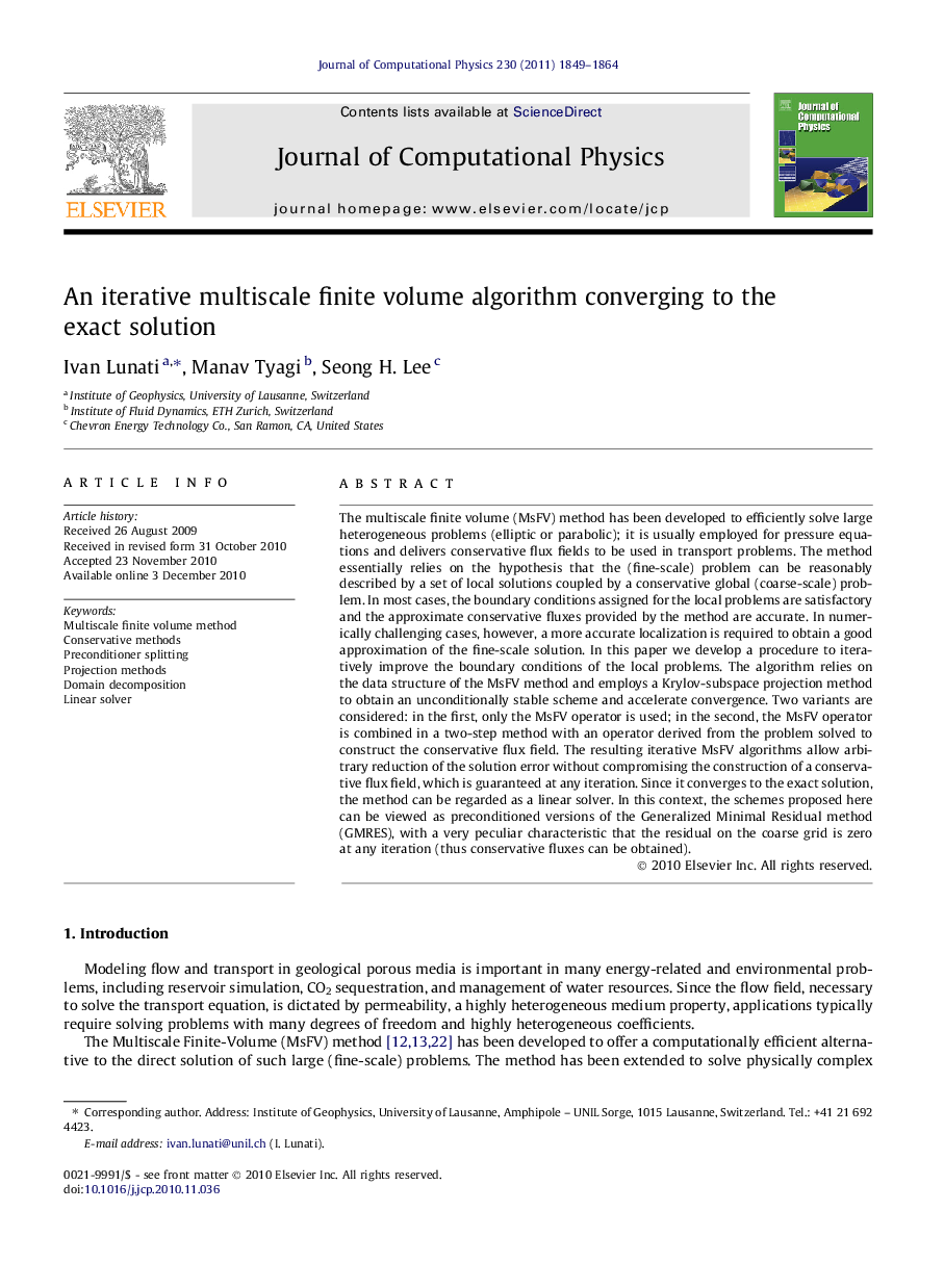 An iterative multiscale finite volume algorithm converging to the exact solution