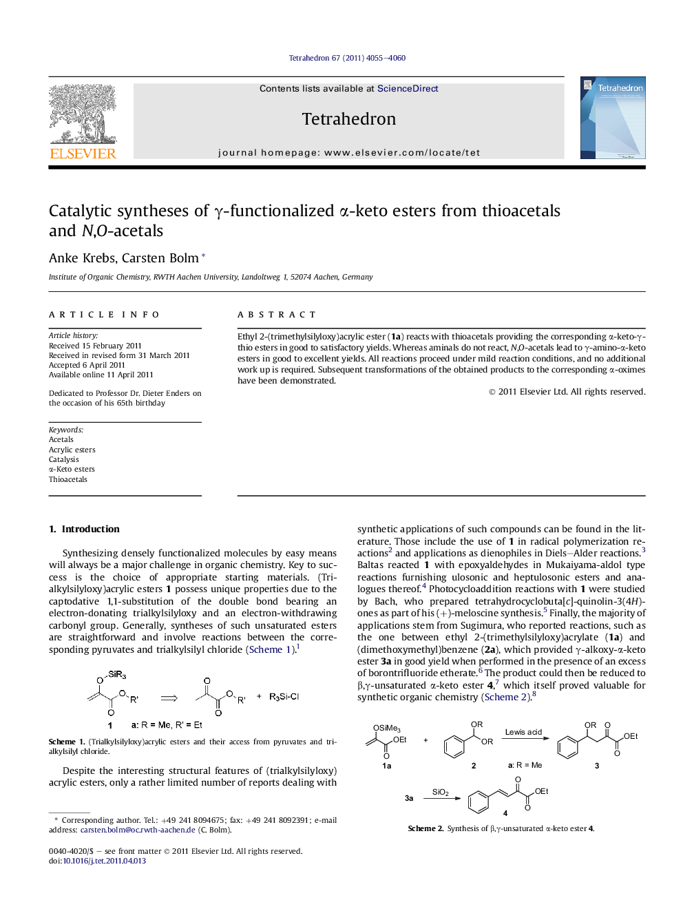 Catalytic syntheses of Î³-functionalized Î±-keto esters from thioacetals and N,O-acetals