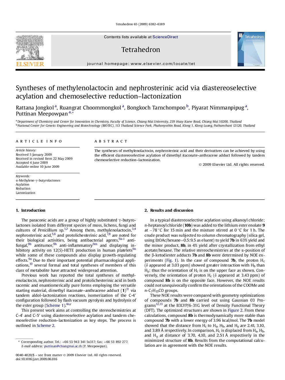 Syntheses of methylenolactocin and nephrosterinic acid via diastereoselective acylation and chemoselective reduction-lactonization