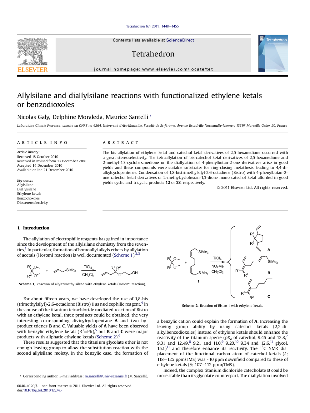 Allylsilane and diallylsilane reactions with functionalized ethylene ketals or benzodioxoles