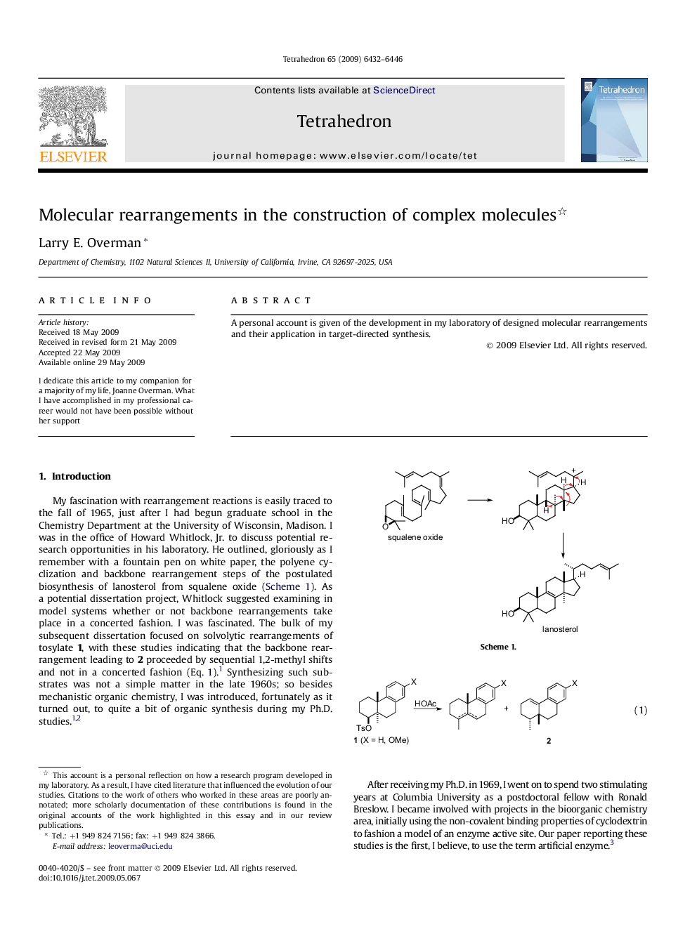 عکس صفحه اول مقاله: Molecular rearrangements in the construction of complex molecules Molecular rearrangements in the construction of complex molecules
