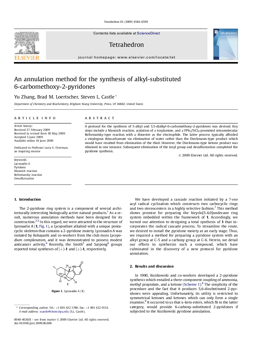 An annulation method for the synthesis of alkyl-substituted 6-carbomethoxy-2-pyridones