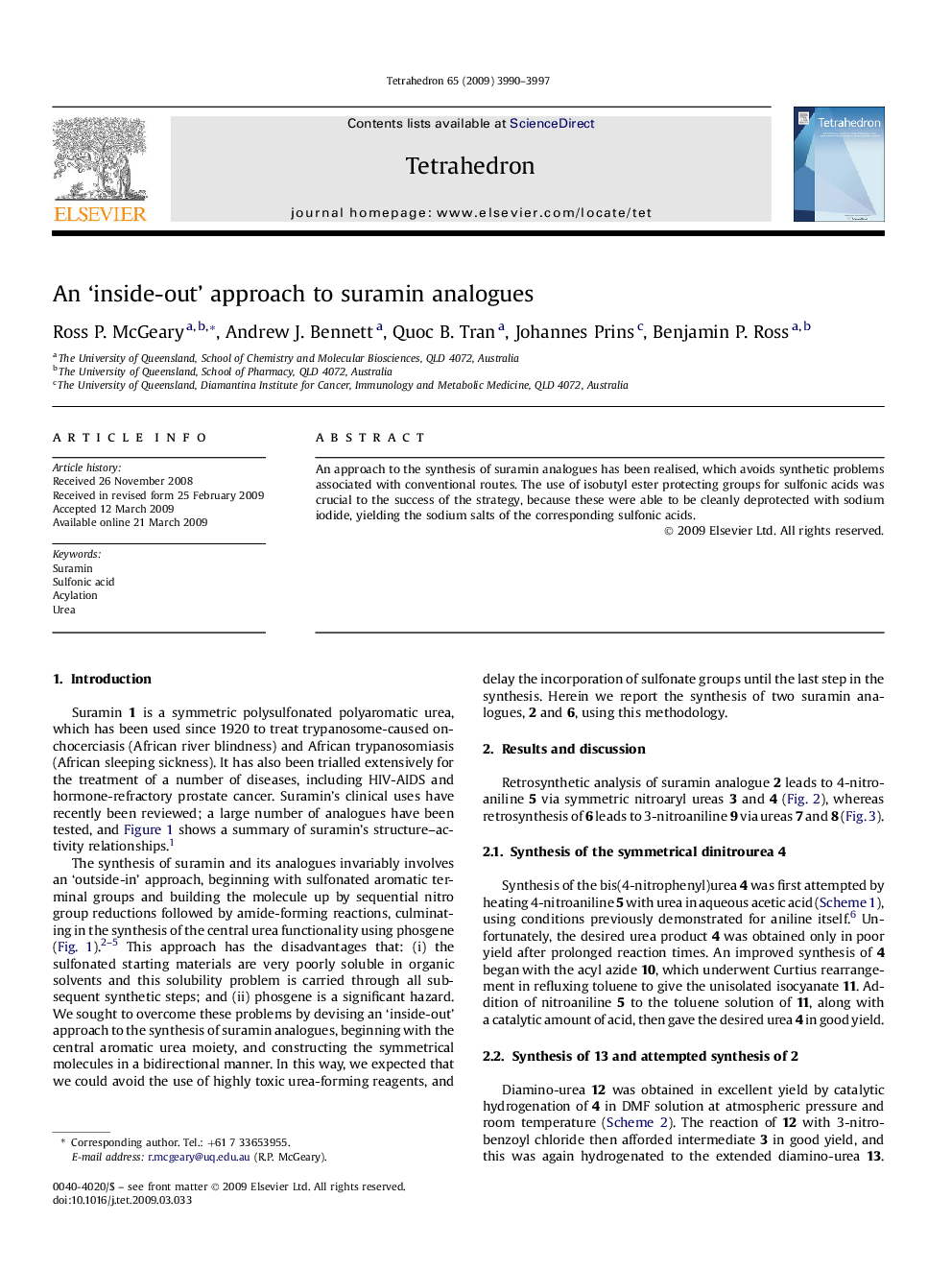 An 'inside-out' approach to suramin analogues