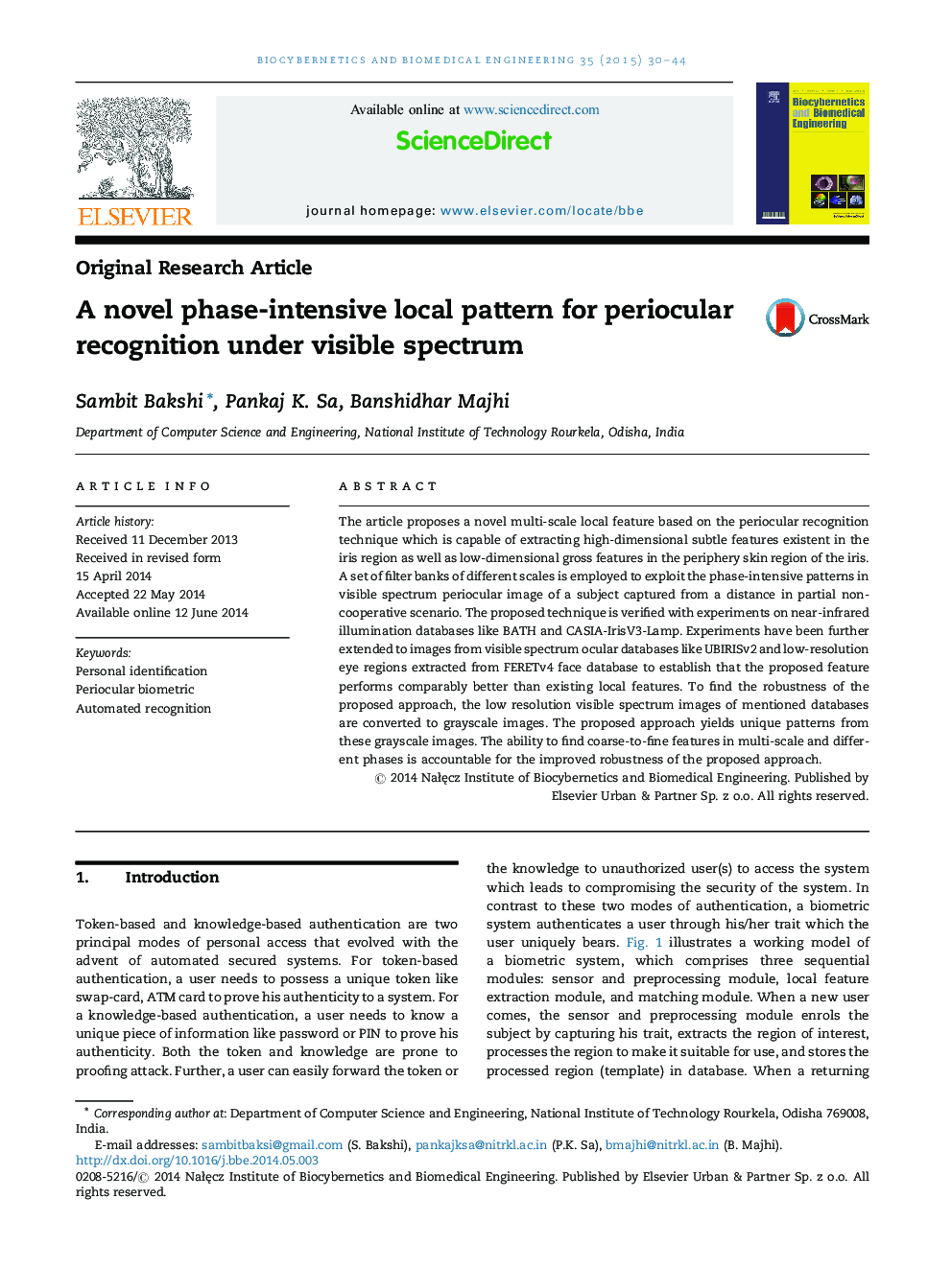 A novel phase-intensive local pattern for periocular recognition under visible spectrum