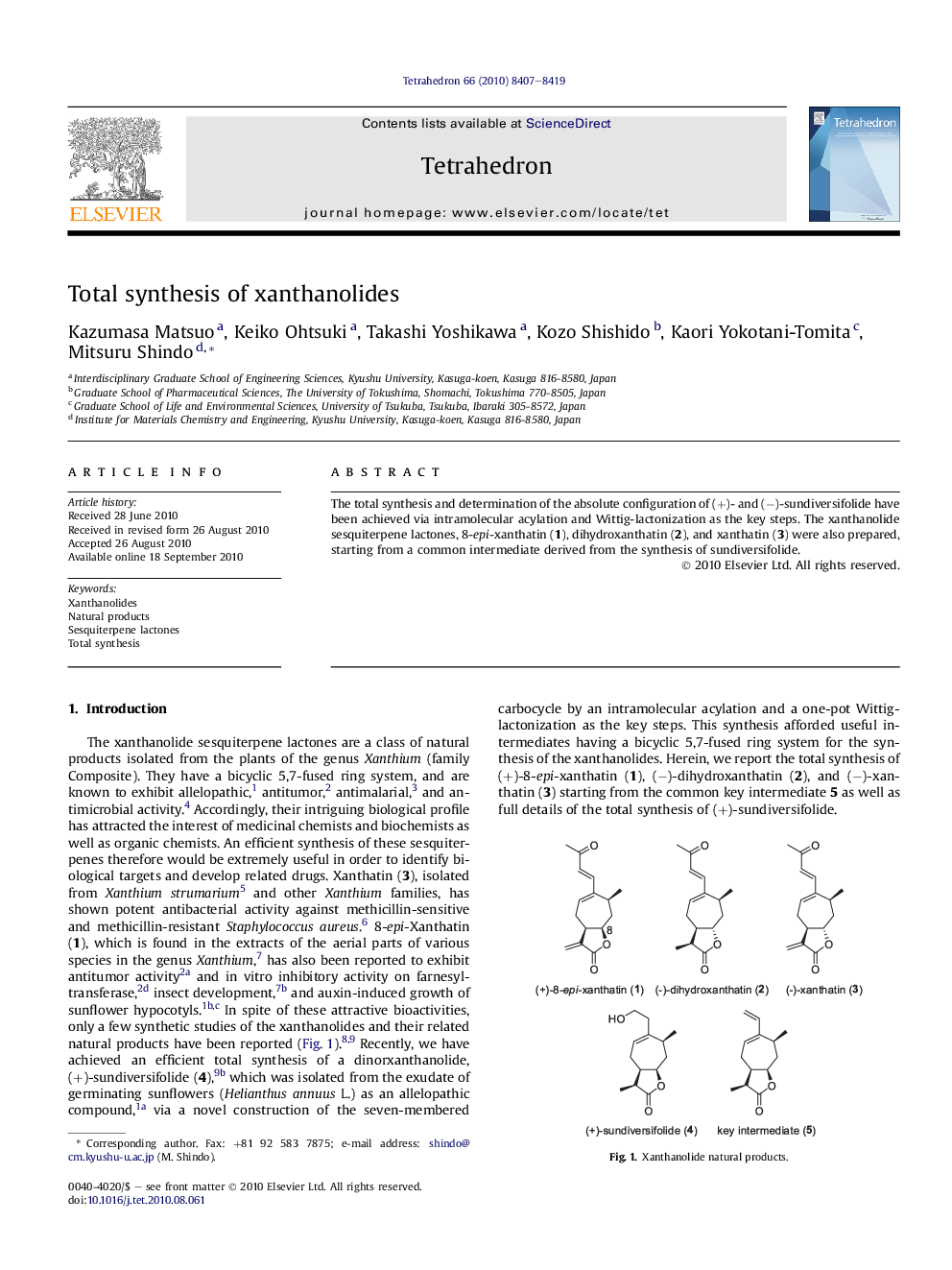 Total synthesis of xanthanolides