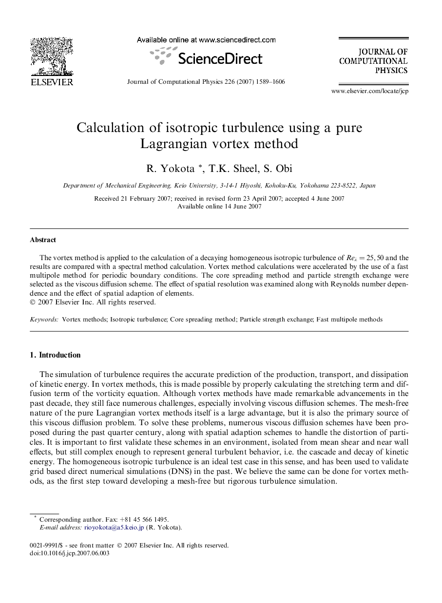 Calculation of isotropic turbulence using a pure Lagrangian vortex method