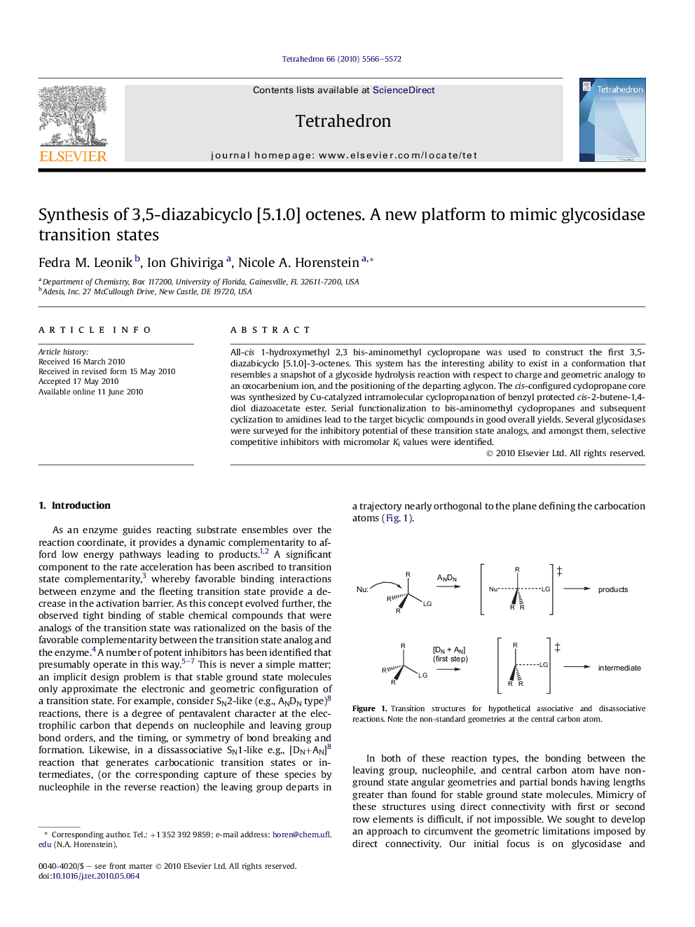 Synthesis of 3,5-diazabicyclo [5.1.0] octenes. A new platform to mimic glycosidase transition states