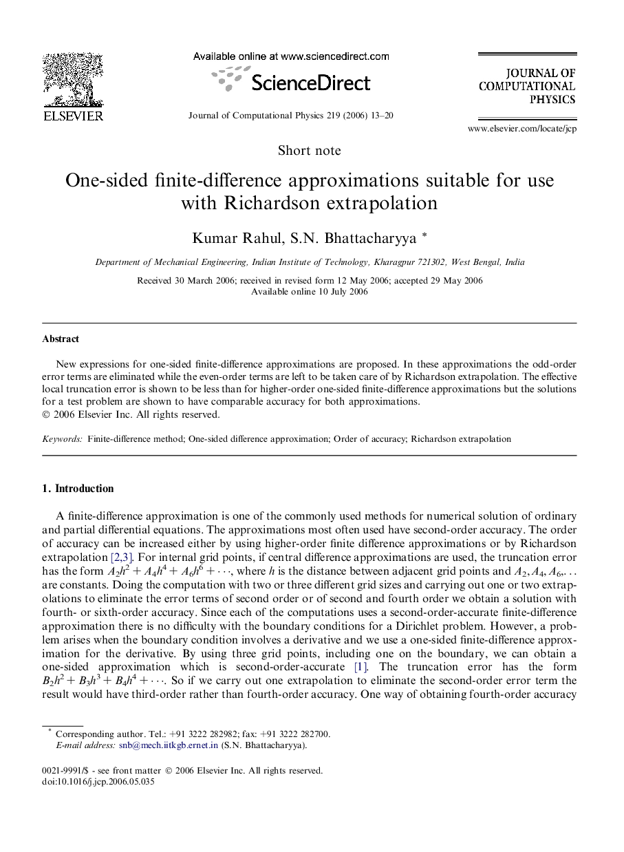 One-sided finite-difference approximations suitable for use with Richardson extrapolation