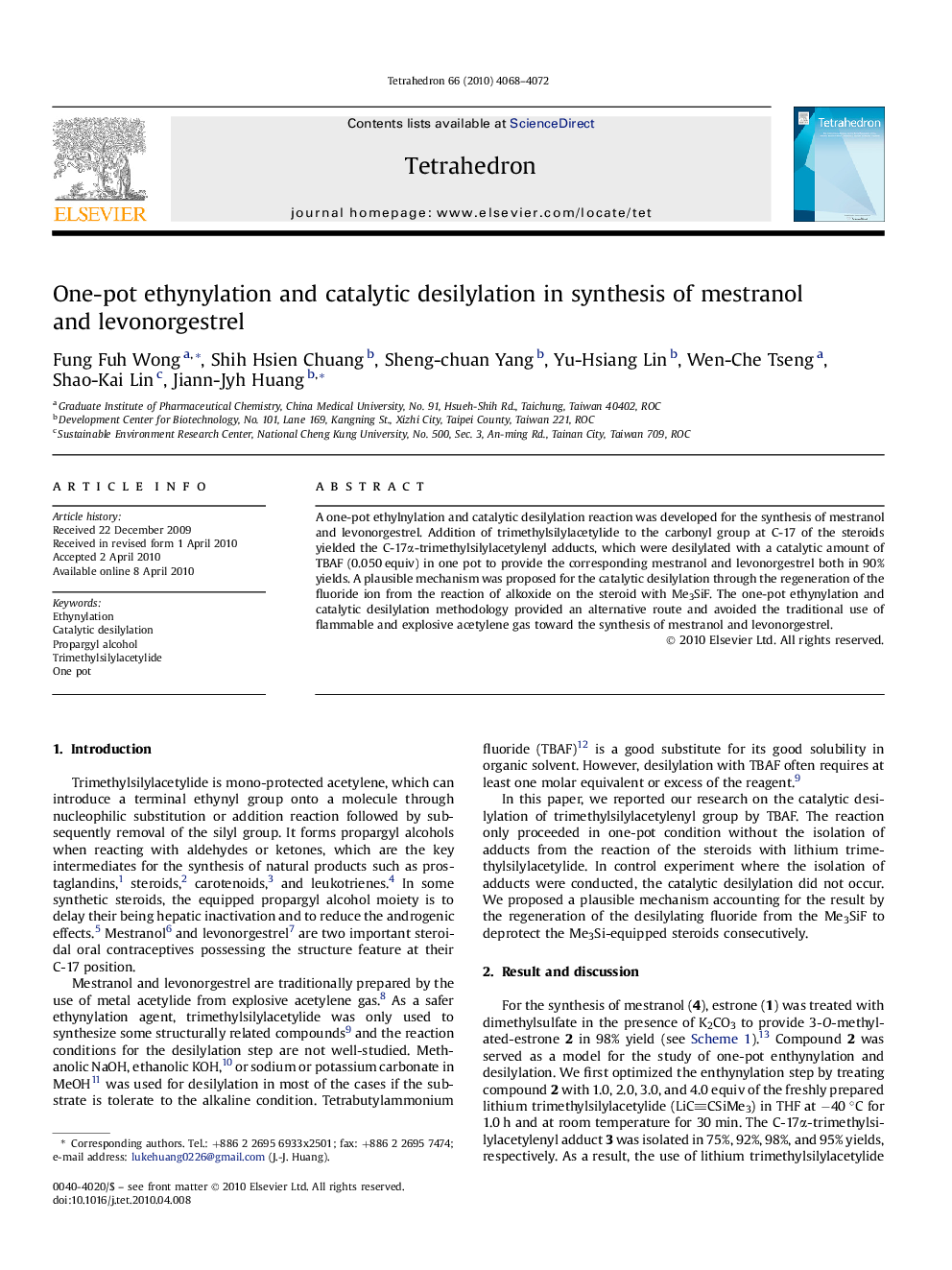 One-pot ethynylation and catalytic desilylation in synthesis of mestranol and levonorgestrel