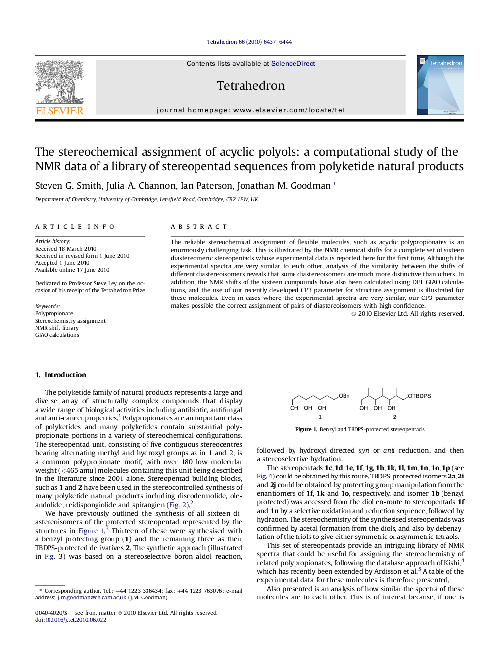 The stereochemical assignment of acyclic polyols: a computational study of the NMR data of a library of stereopentad sequences from polyketide natural products