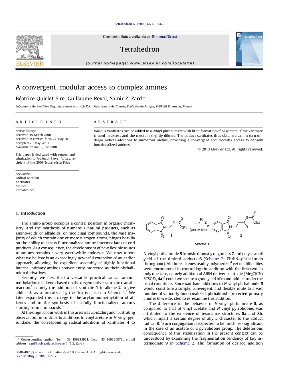 A convergent, modular access to complex amines