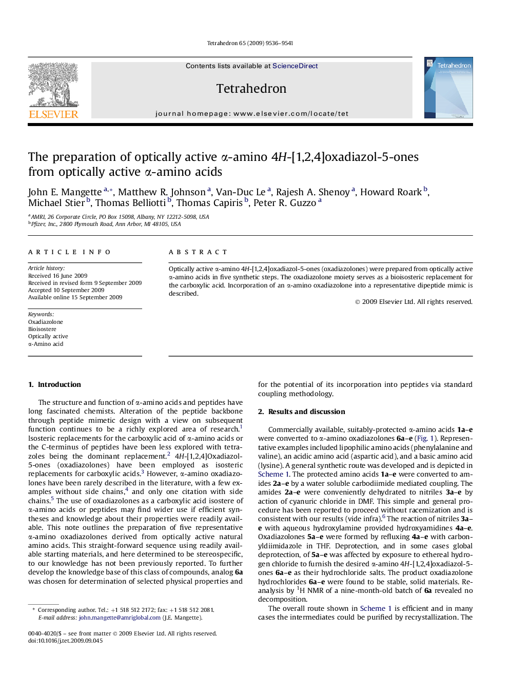 The preparation of optically active Î±-amino 4H-[1,2,4]oxadiazol-5-ones from optically active Î±-amino acids