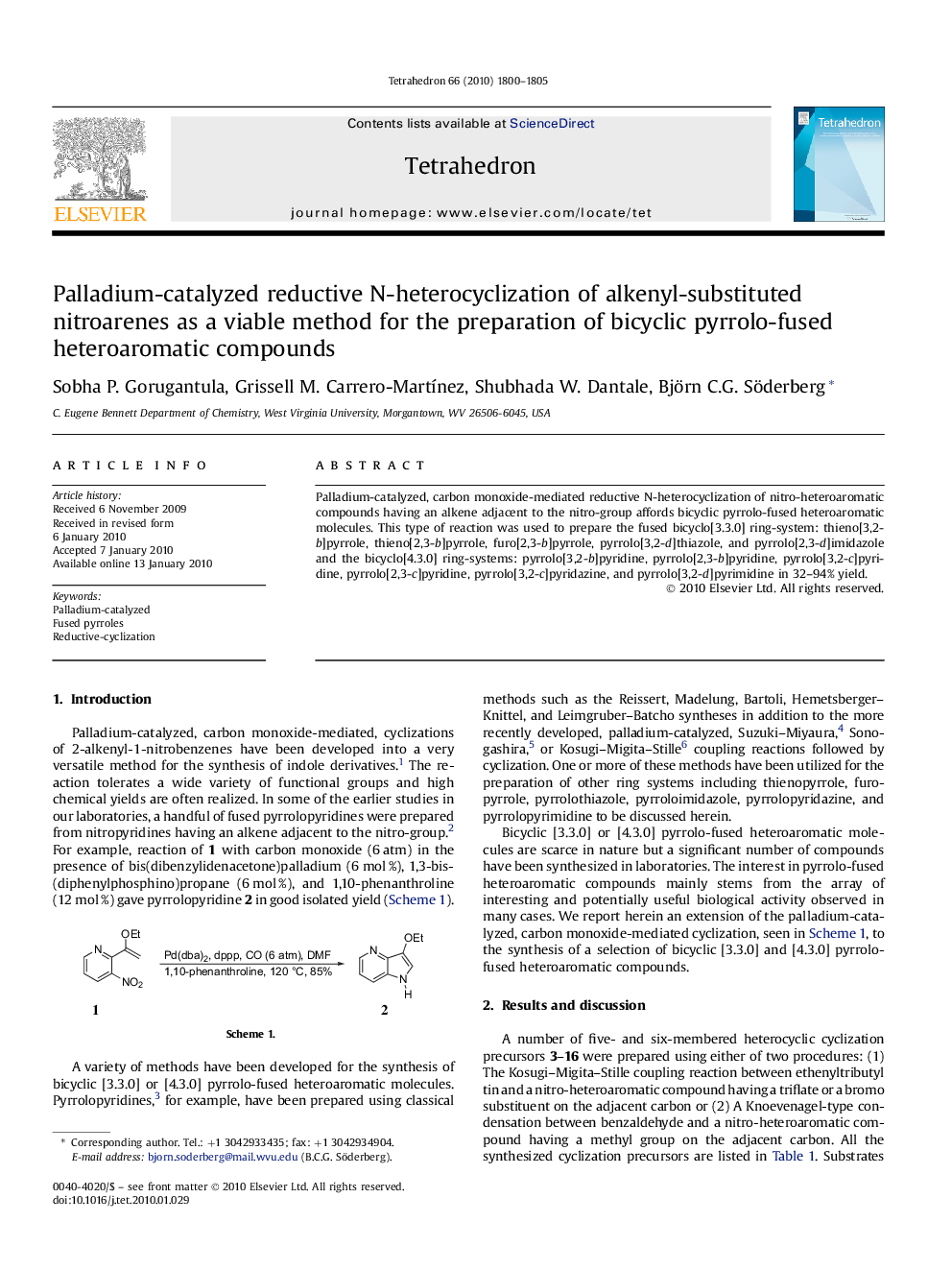 Palladium-catalyzed reductive N-heterocyclization of alkenyl-substituted nitroarenes as a viable method for the preparation of bicyclic pyrrolo-fused heteroaromatic compounds