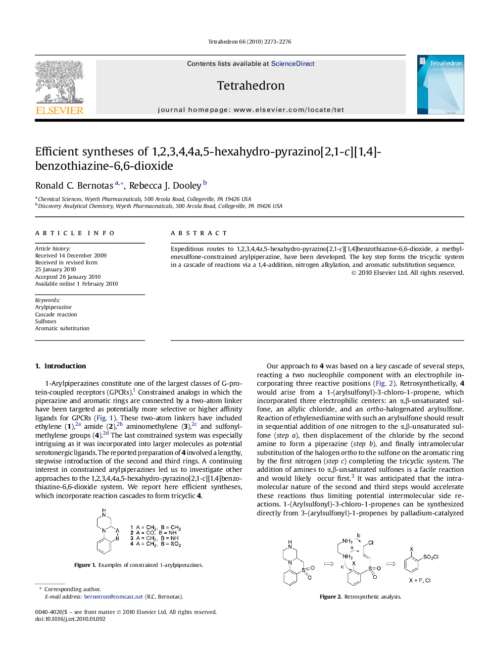 Efficient syntheses of 1,2,3,4,4a,5-hexahydro-pyrazino[2,1-c][1,4]benzothiazine-6,6-dioxide