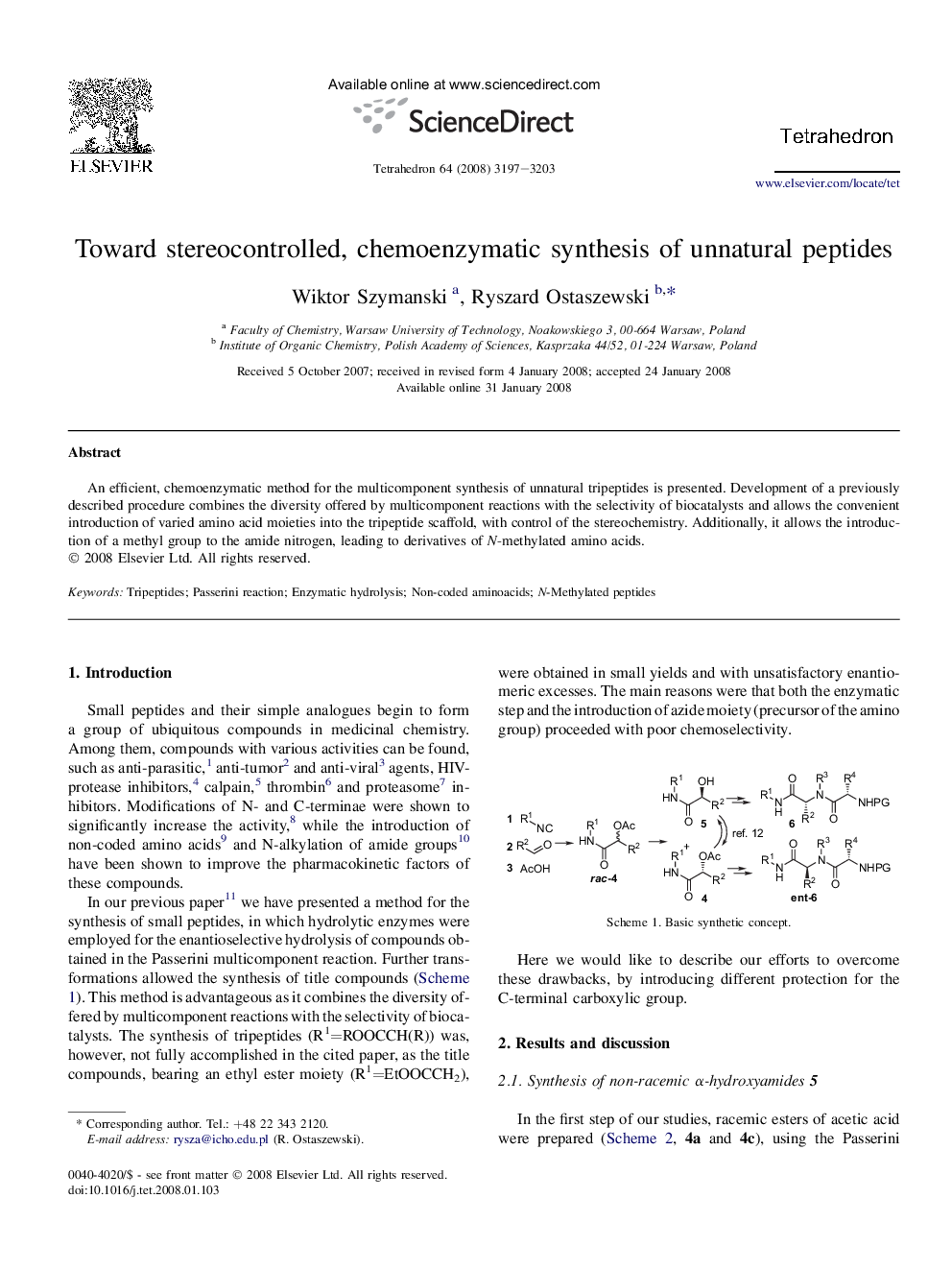 Toward stereocontrolled, chemoenzymatic synthesis of unnatural peptides