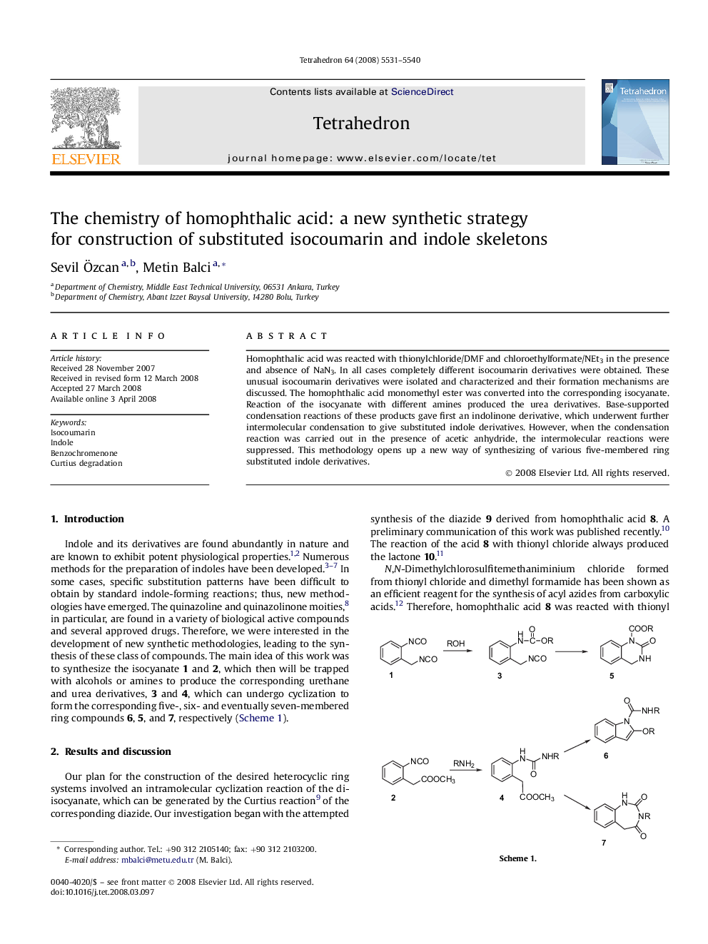 The chemistry of homophthalic acid: a new synthetic strategy for construction of substituted isocoumarin and indole skeletons