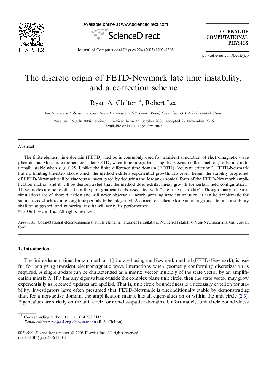 The discrete origin of FETD-Newmark late time instability, and a correction scheme