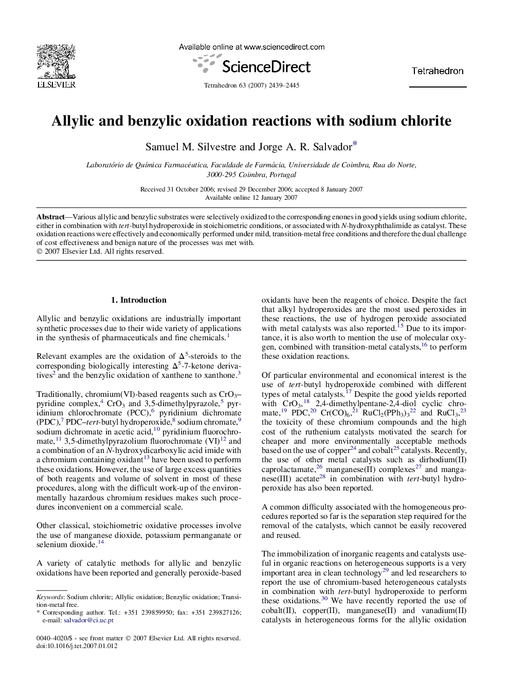 Allylic and benzylic oxidation reactions with sodium chlorite