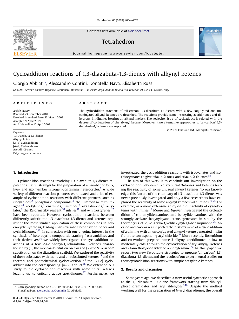 Cycloaddition reactions of 1,3-diazabuta-1,3-dienes with alkynyl ketenes