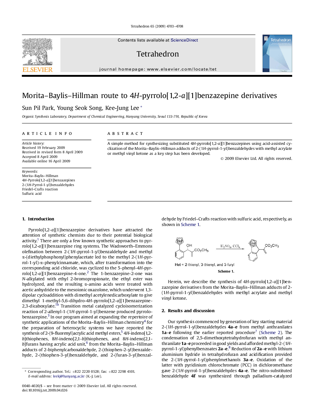 Morita-Baylis-Hillman route to 4H-pyrrolo[1,2-a][1]benzazepine derivatives