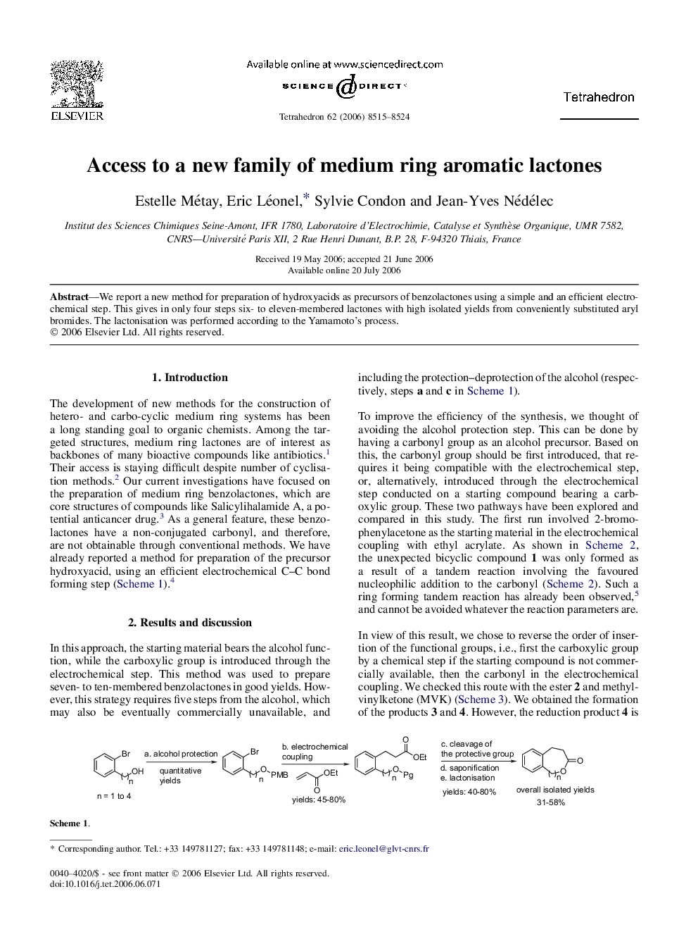 Access to a new family of medium ring aromatic lactones