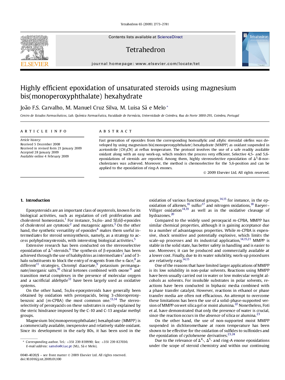 Highly efficient epoxidation of unsaturated steroids using magnesium bis(monoperoxyphthalate) hexahydrate