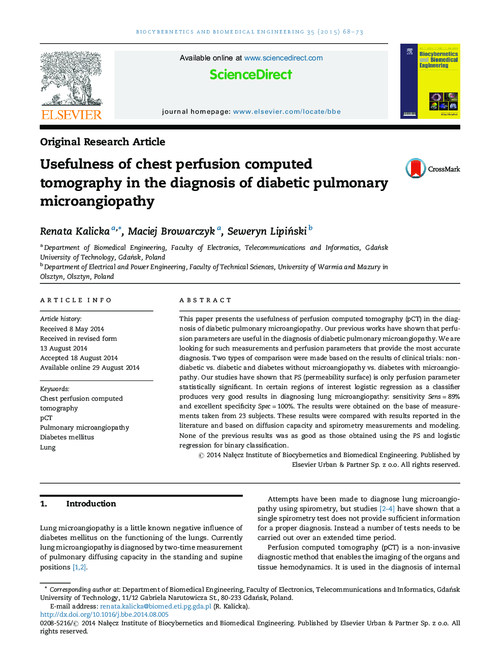 Usefulness of chest perfusion computed tomography in the diagnosis of diabetic pulmonary microangiopathy