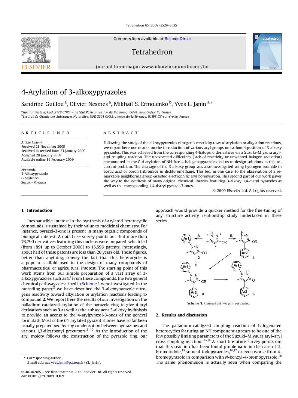 4-Arylation of 3-alkoxypyrazoles