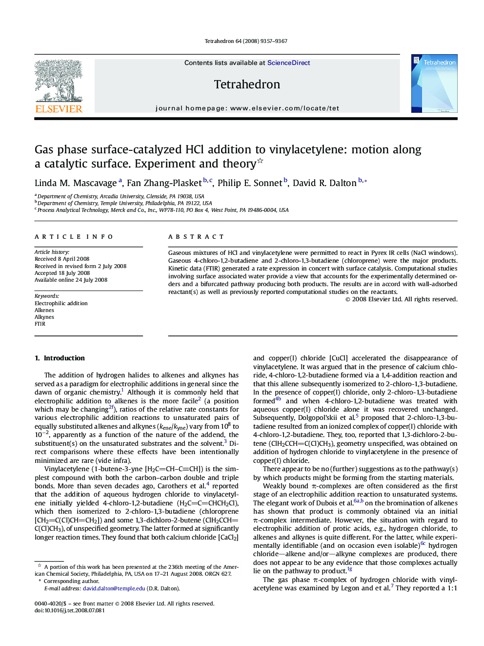 Gas phase surface-catalyzed HCl addition to vinylacetylene: motion along a catalytic surface. Experiment and theory