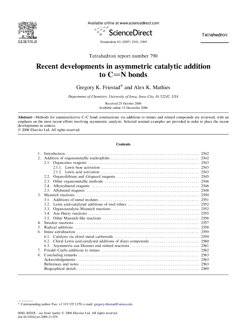 Recent developments in asymmetric catalytic addition to CN bonds