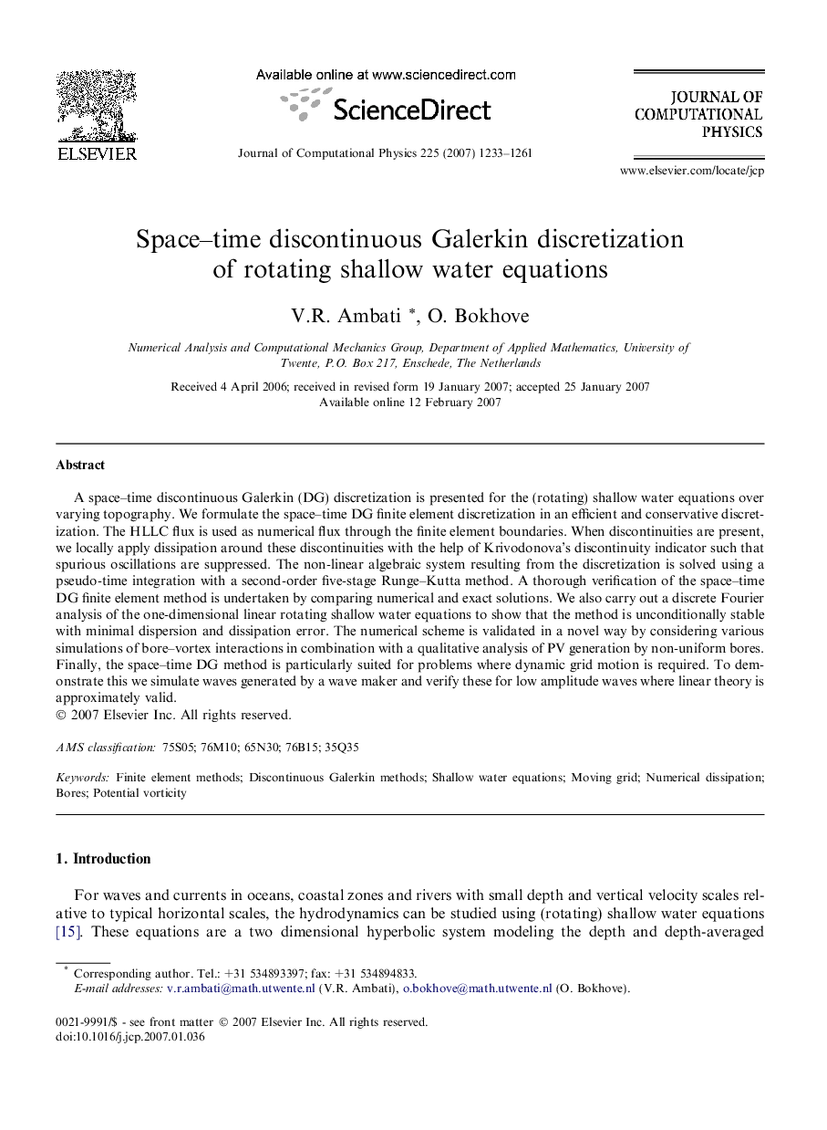 Space–time discontinuous Galerkin discretization of rotating shallow water equations