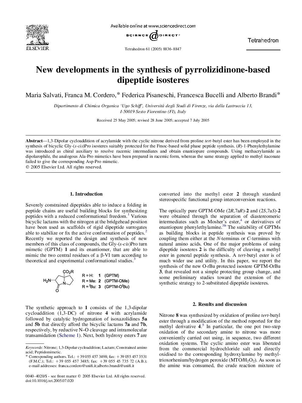 New developments in the synthesis of pyrrolizidinone-based dipeptide isosteres