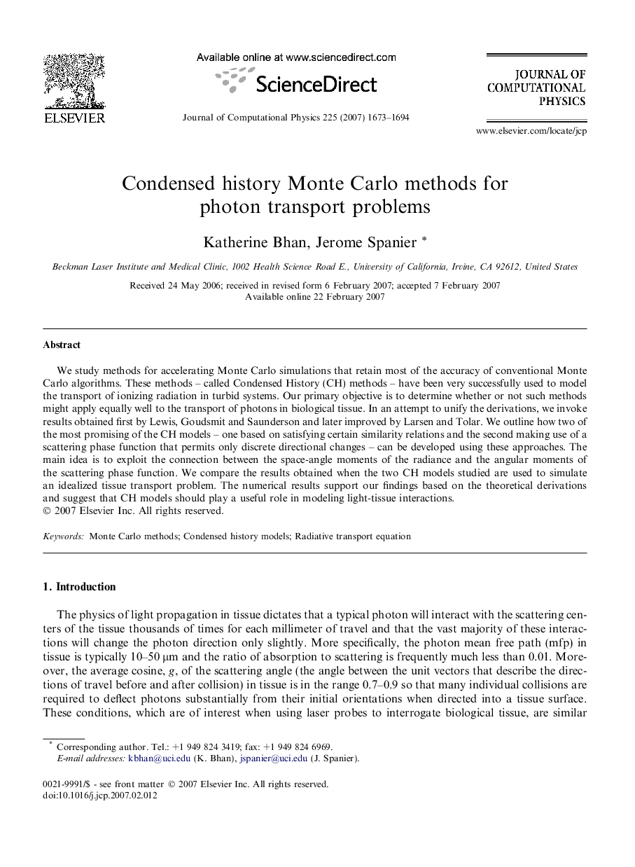 Condensed history Monte Carlo methods for photon transport problems