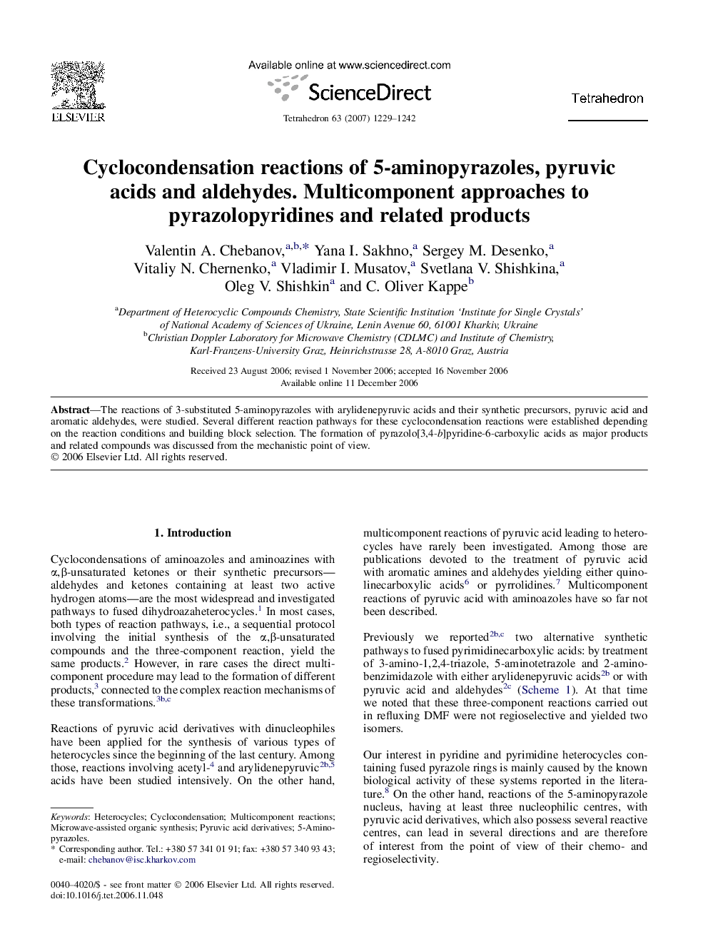 Cyclocondensation reactions of 5-aminopyrazoles, pyruvic acids and aldehydes. Multicomponent approaches to pyrazolopyridines and related products