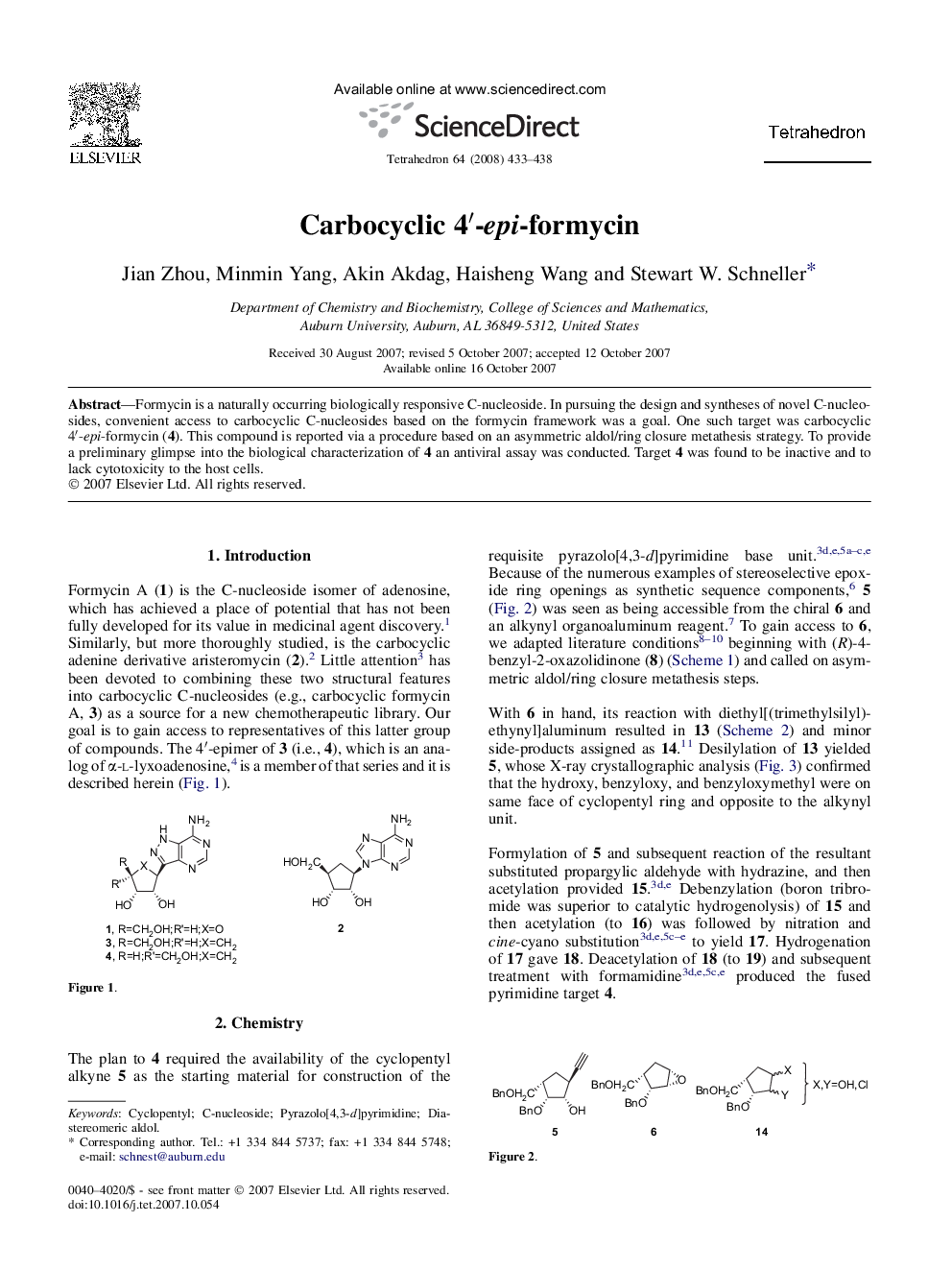 Carbocyclic 4â²-epi-formycin