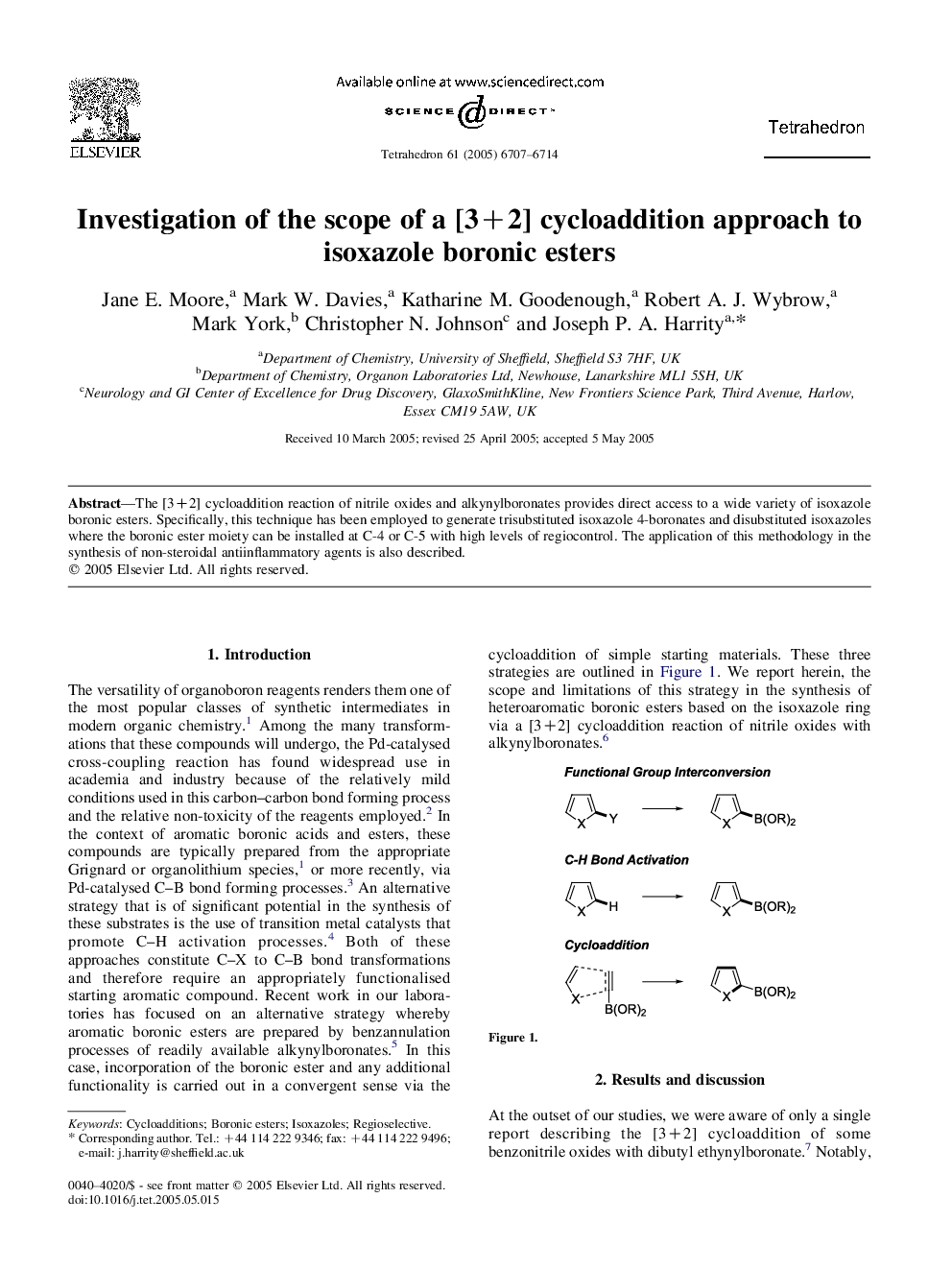 Investigation of the scope of a [3+2] cycloaddition approach to isoxazole boronic esters