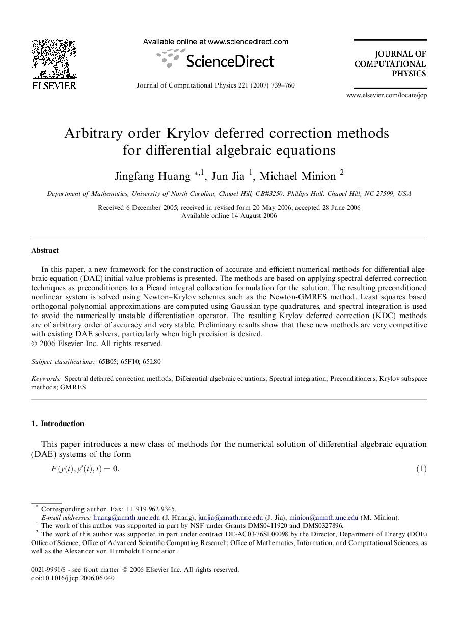 Arbitrary order Krylov deferred correction methods for differential algebraic equations