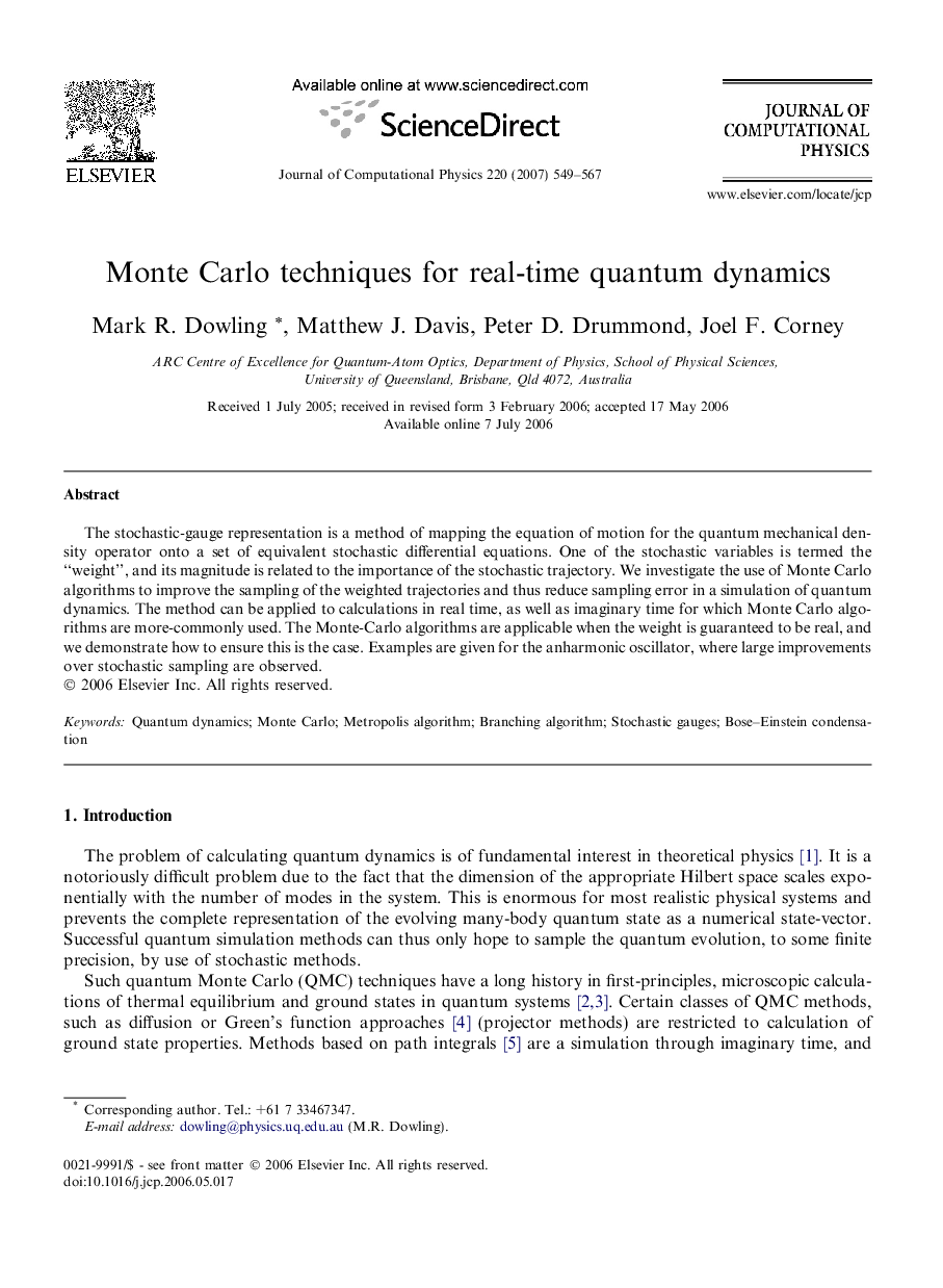 Monte Carlo techniques for real-time quantum dynamics