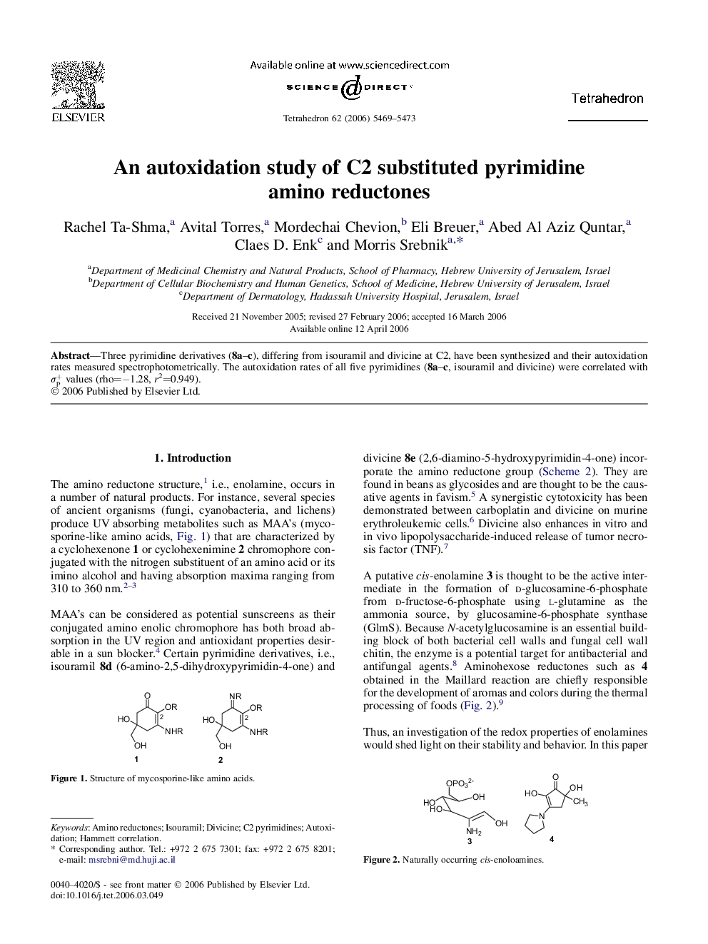 An autoxidation study of C2 substituted pyrimidine amino reductones